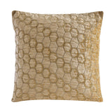 Honeycomb Embroidered Pattern 16" x 16" Cushion Cover (Gold)