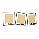 Decorative Three Squares Iron Wall Sconce (Black & Gold)