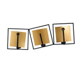 Decorative Three Squares Iron Wall Sconce (Black & Gold)