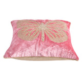 Butterfly Embroidered 16" x 16" Cushion Cover (Pink)