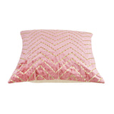 Zig Zag Embroidered 16" x 16" Cushion Cover (Pink)