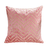 Zig Zag Embroidered 16" x 16" Cushion Cover (Pink)