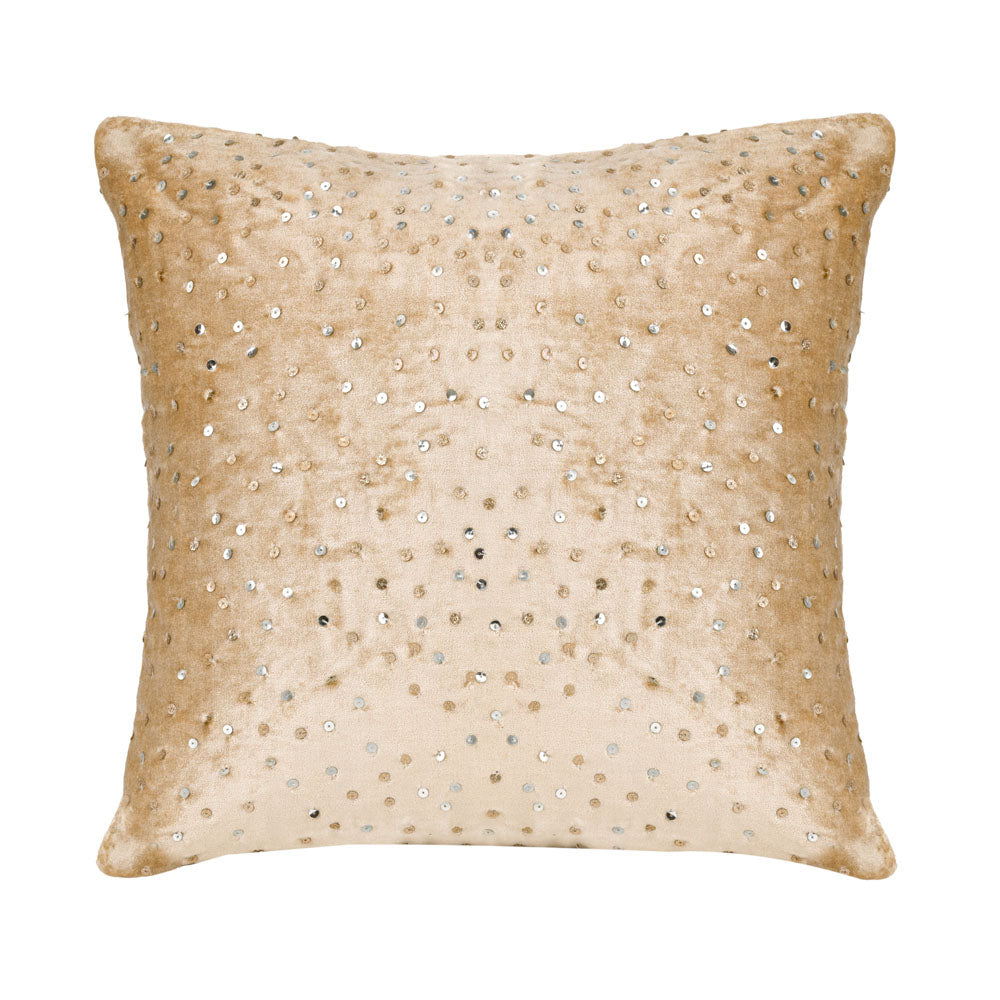 Sequin Dots 16" x 16" Cushion Cover (Gold)