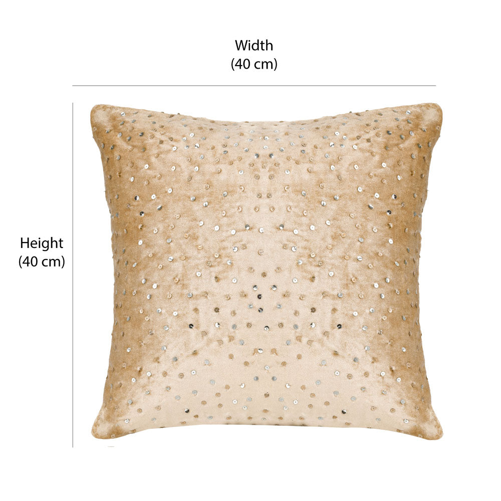 Sequin Dots 16" x 16" Cushion Cover (Gold)