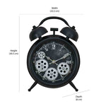 Vintage Moving Gear Analog Table Clock (Black & White)