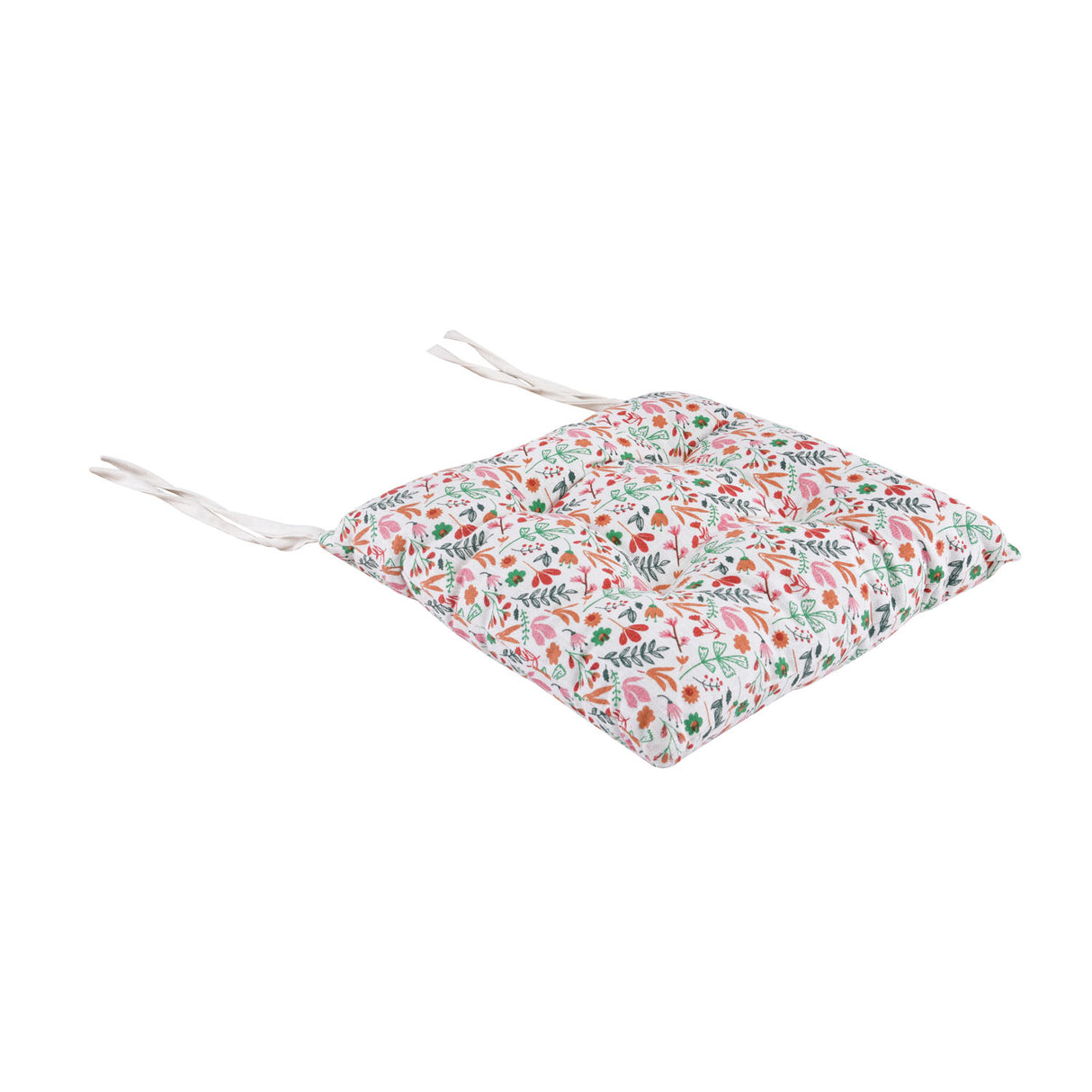 Floral Soft 16" x 16" Square Chair Pad (Multicolor)