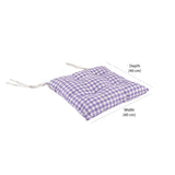 Checkered Soft 16" x 16" Square Chair Pad (Purple)