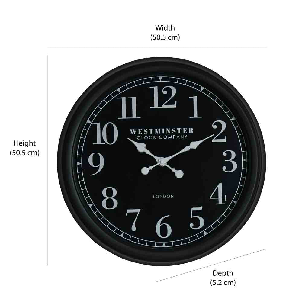 Vintage Look Round Analog Wall Clock (Black & White)