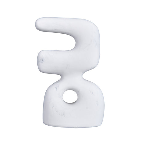 Abstract Hook Marble Finish Polyresin Table Decor Showpiece (White)