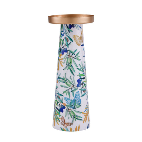 Decorative Floral Taper Candle Holder (Multicolor)