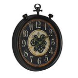 Vintage Moving Gear Analog Wall Clock (Black)