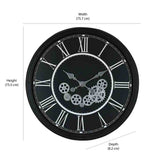 Vintage Moving Gear Analog Wall Clock (Black & White)