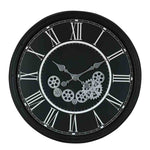 Vintage Moving Gear Analog Wall Clock (Black & White)