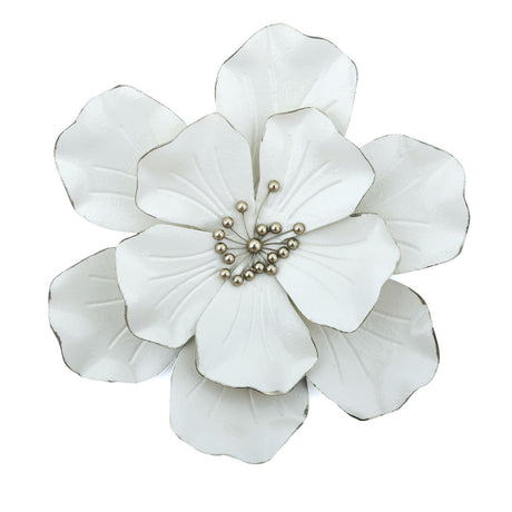 Two Layer Flower Iron Wall Decor (White)