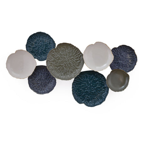 Decorative Circles Iron Wall Decor (Blue & Grey)