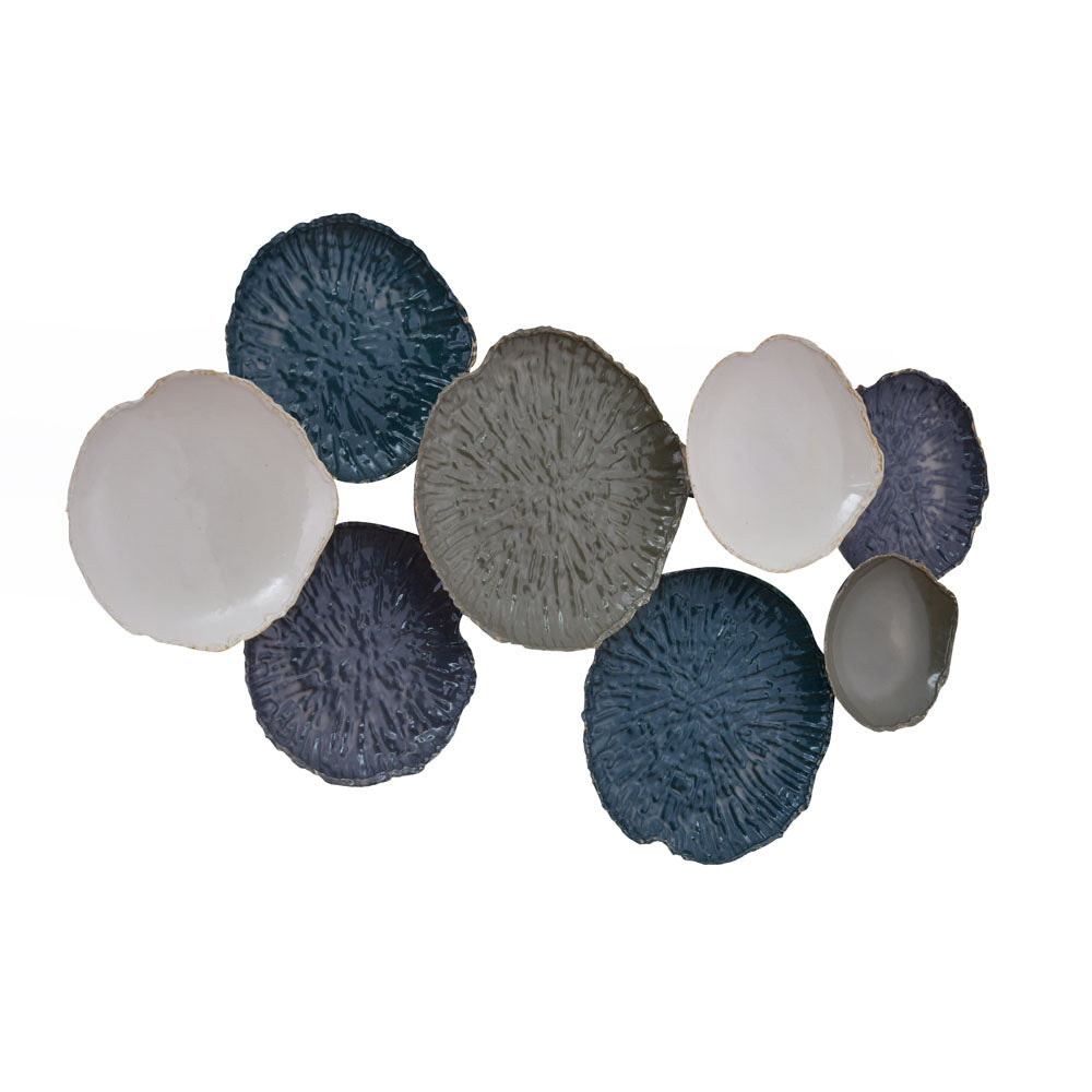 Decorative Circles Iron Wall Decor (Blue & Grey)