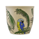 Bird and Leaf Ceramic Planter (Green & White)