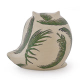 Decorative Owl Ceramic Showpiece (Green & White)