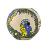 Bird and Leaf Round Votive (Green & White)