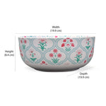 Floral 1500 ml Stoneware Serving Bowl (Green)