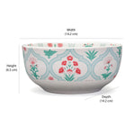 Floral 620 ml Stoneware Serving Bowl (Green)