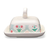 Floral Stoneware Butter Dish (Green)