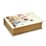 Floral Book Shaped Storage Box (Large, Beige)