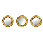 3D Cirque Round Decorative Mirrors Set of 3 (Gold)