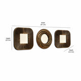 Decorative Plastic Frame Mirrors Set of 3 (Brown)