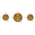 Floral Chakra Art Wall Decor Set of 3 (Gold)