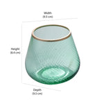 Fluted Design Glass Votives Set of 2 (Green)