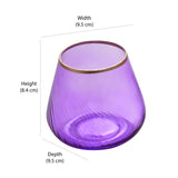 Fluted Design Glass Votives Set of 2 (Purple)