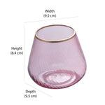 Fluted Design Glass Votives Set of 2 (Pink)