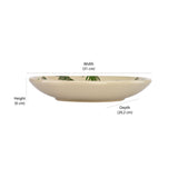 Bird & Leaf Design Ceramic Decorative Platter (Green & White)