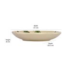 Bird & Leaf Design Ceramic Decorative Platter (Green & White)