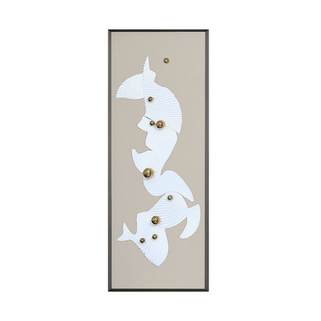 Rectangular Abstract Wall Decor (White & Beige)