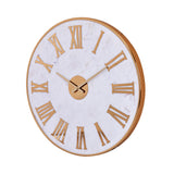 Roman Numerals Marble Analog Wall Clock (White & Gold)