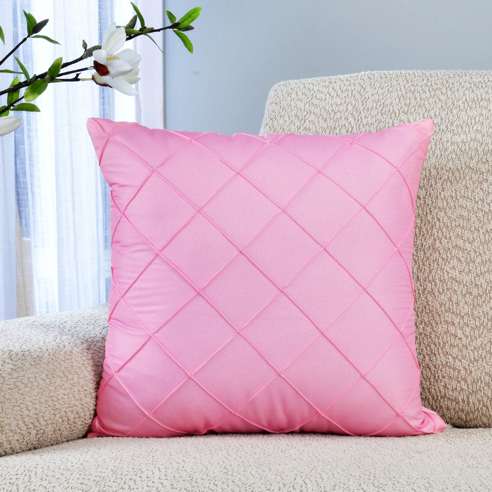 Amelia Pintuck Textured Tafetta Fabric 16' x 16' Cushion Cover (Pink)