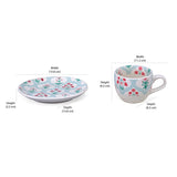 Floral Cup & Saucer Set (Green)