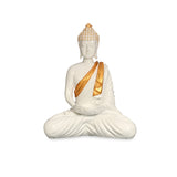 Bodhisattva Buddha Idol Polyresin Showpiece (White & Gold)