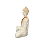 Bodhisattva Buddha Idol Polyresin Showpiece (White & Gold)