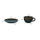 Glaze Cup & Saucer Set (Moss Green)