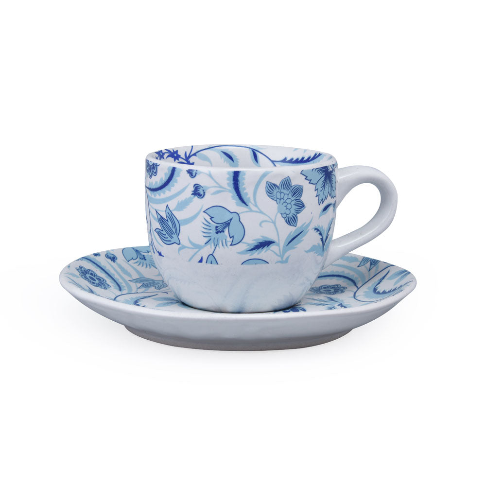 Floral Cup & Saucer Set (Blue)