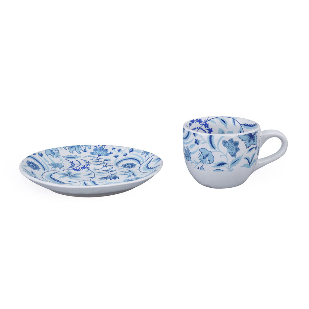 Floral Cup & Saucer Set (Blue)