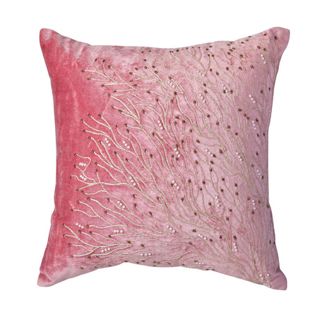 Twigs Embroidered 16" x 16" Cushion Cover (Pink)