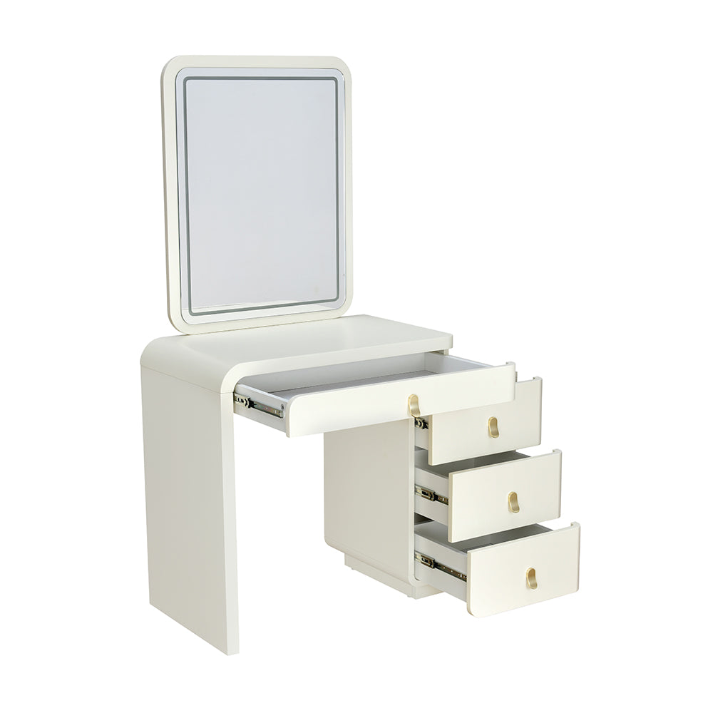 Phoenix Dresser with LED Mirror and Wireless Charging Station (Beige)