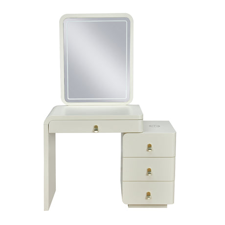 Phoenix Dresser with LED Mirror and Wireless Charging Station (Beige)