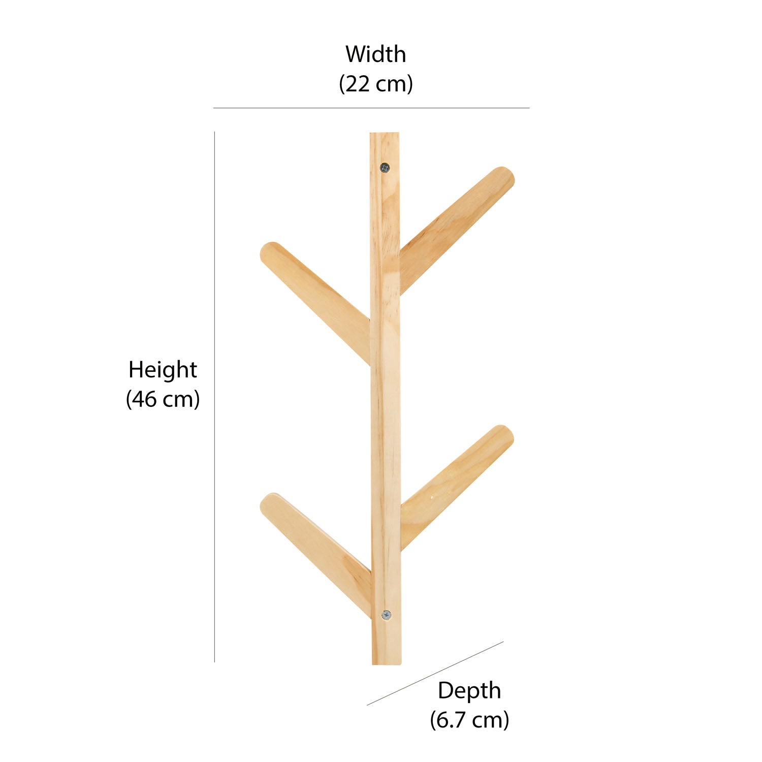 Tree Shape Wooden Wall Hanger Organiser (Brown)