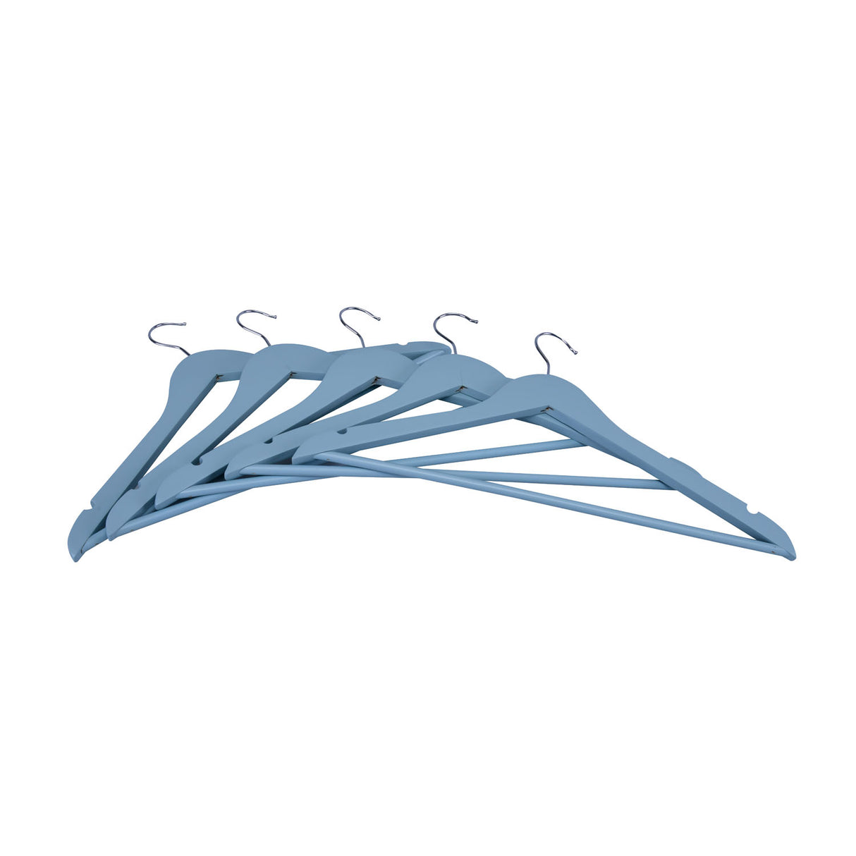 Wooden Cloth Hanger Set of 5 (Mint Blue)