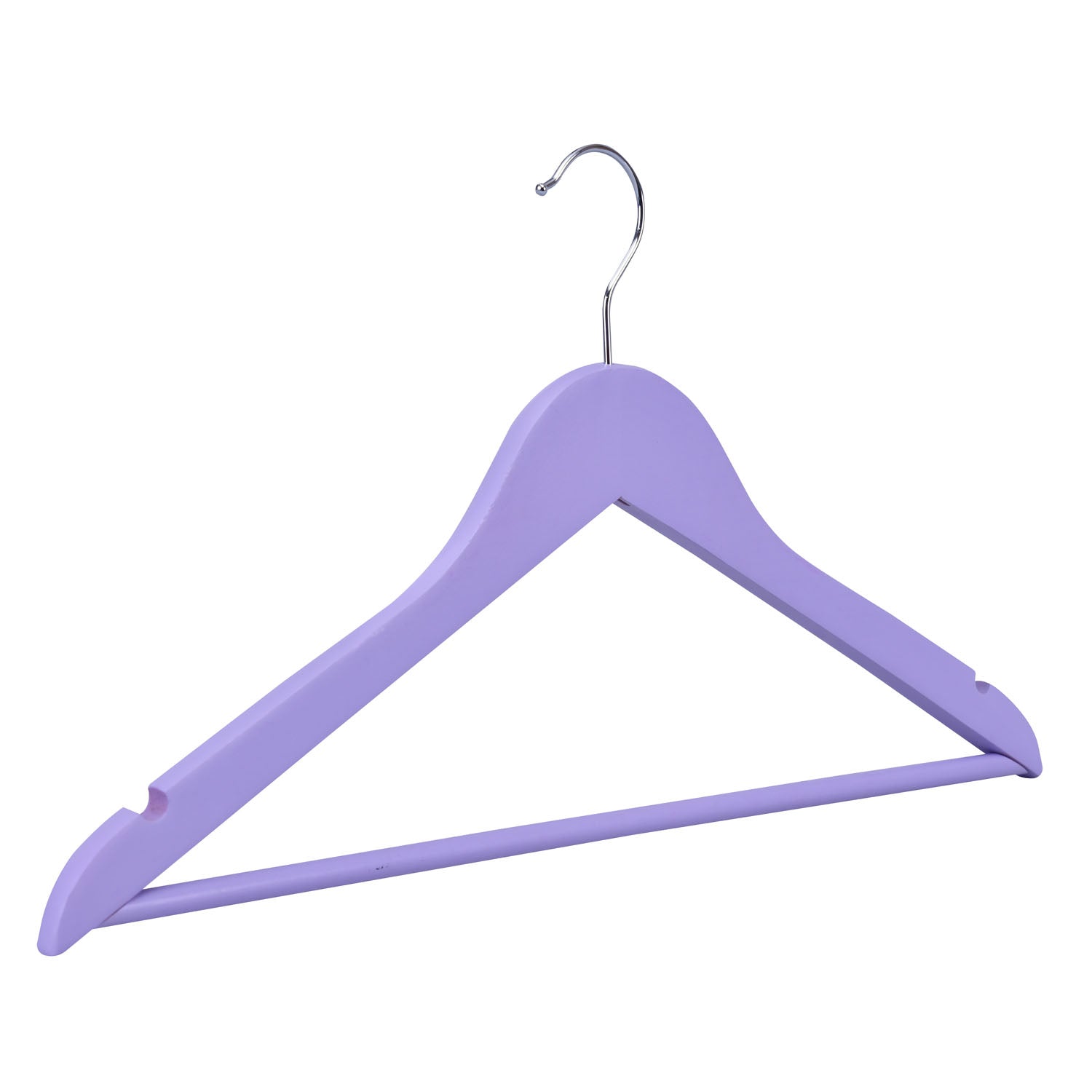 Wooden Cloth Hanger Set of 5 (Lavender)